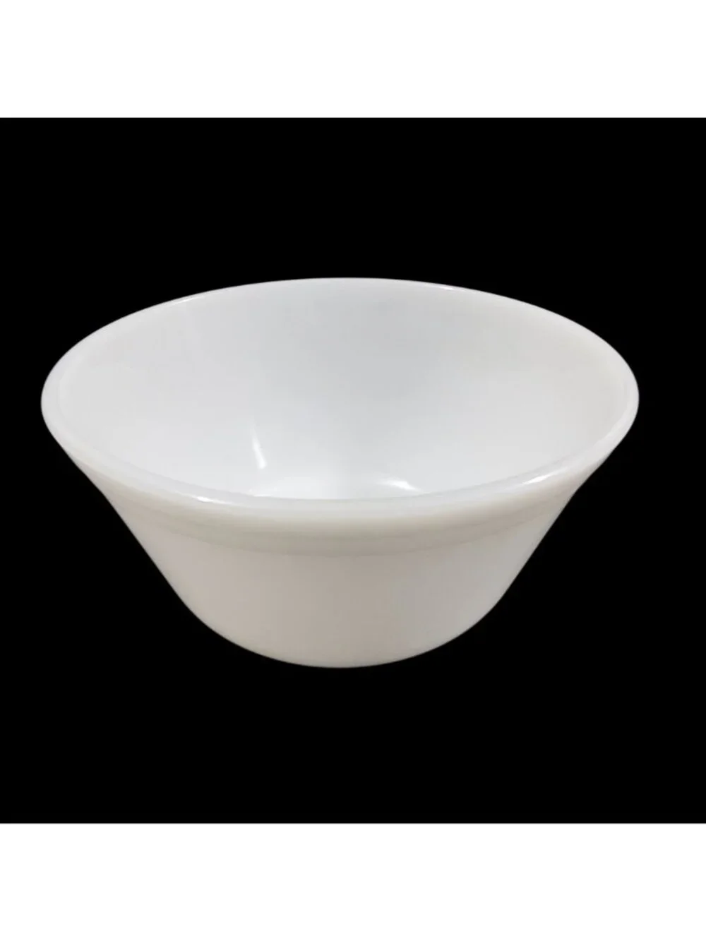 Fire-King White Milk Glass Bowl Heat-Proof USA Vintage 7 Inch Diameter c. 1950